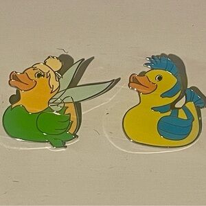 Disney pins Tinkerbell duck and Flounder Duck